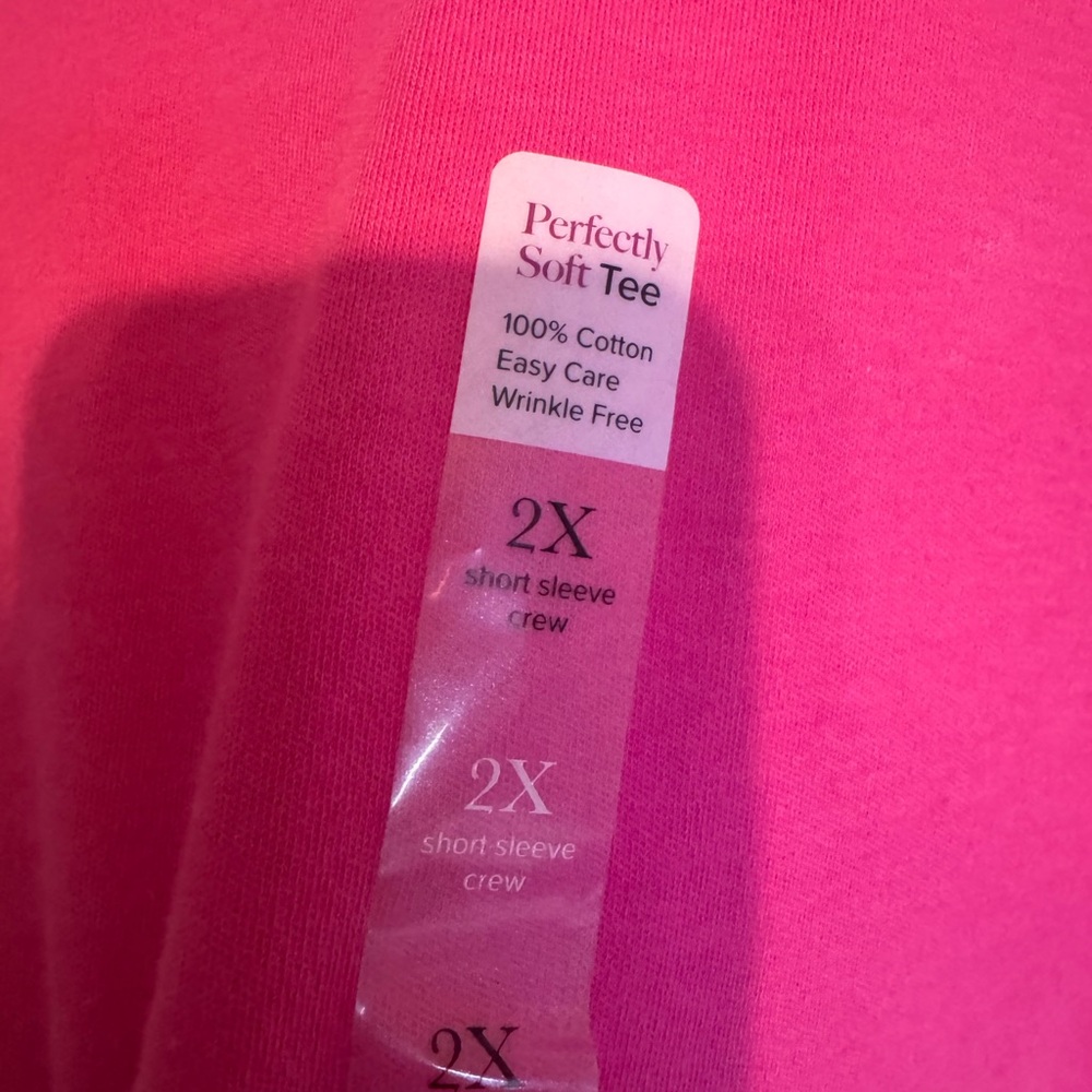 NWT SPRING/SUMMER Pink Short Sleeve Tee PLUS: 2X #B - Picture 6 of 8
